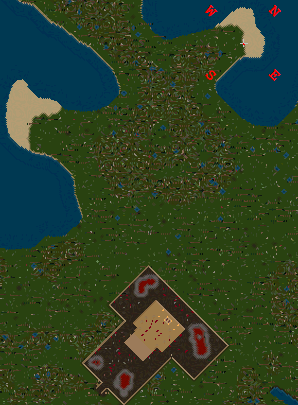 Not far away from the temple but far enough so you don't have unwelcome creatures from there.