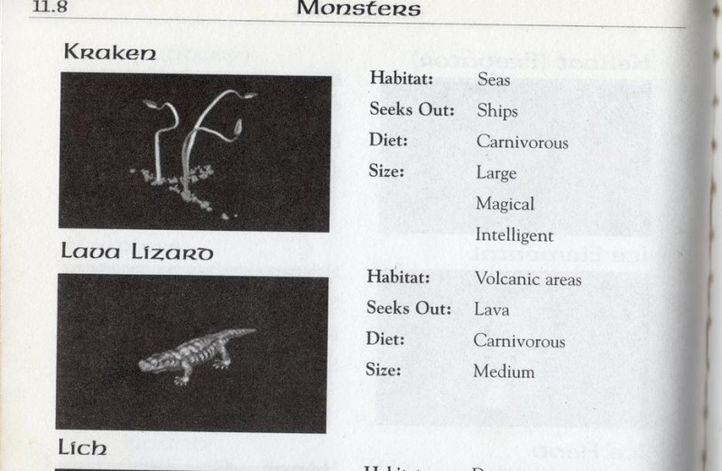Kraken from page 11.8 of the secondage manual